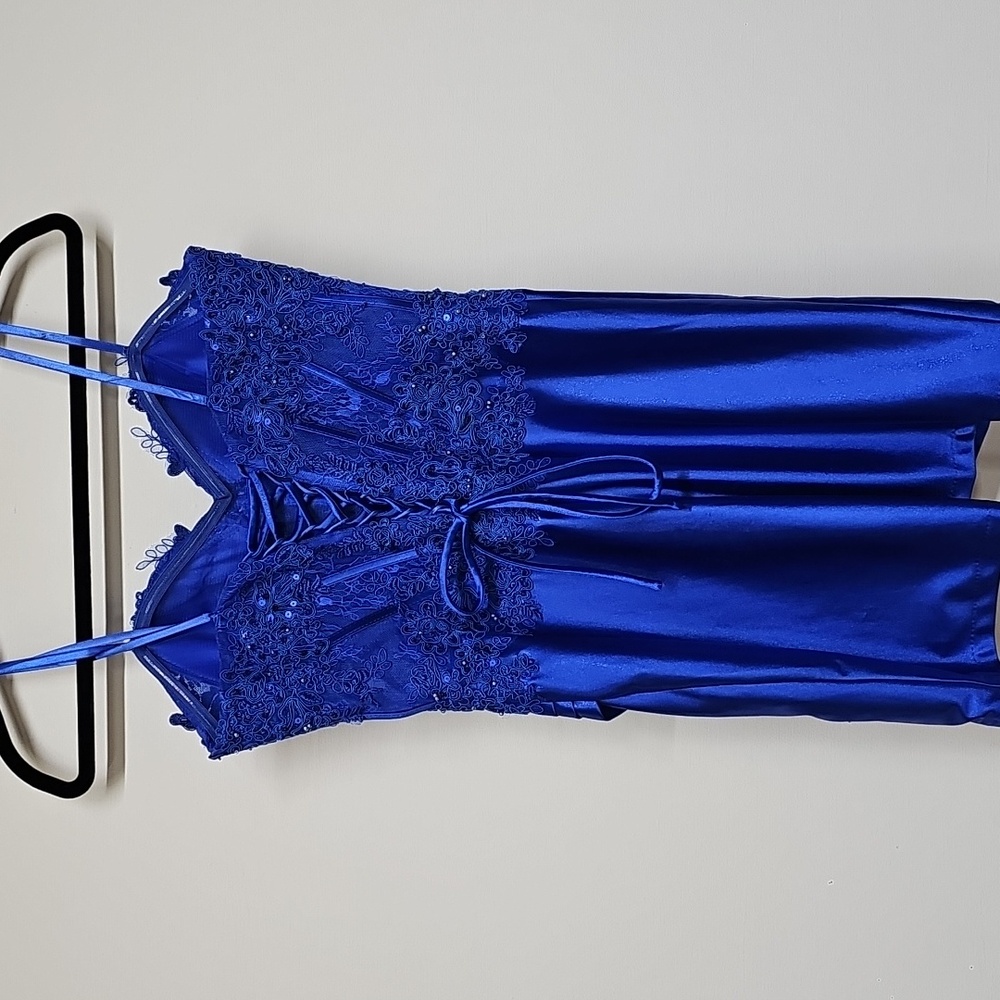 Bella Divine Corset Dress, Cobalt Blue, Size 10, Prom Dress / HOCO - Picture 3 of 14